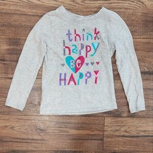 Jumping Beans Girl's Graphic Long Sleeve Crew Neck Pullover Grey Top Size 6